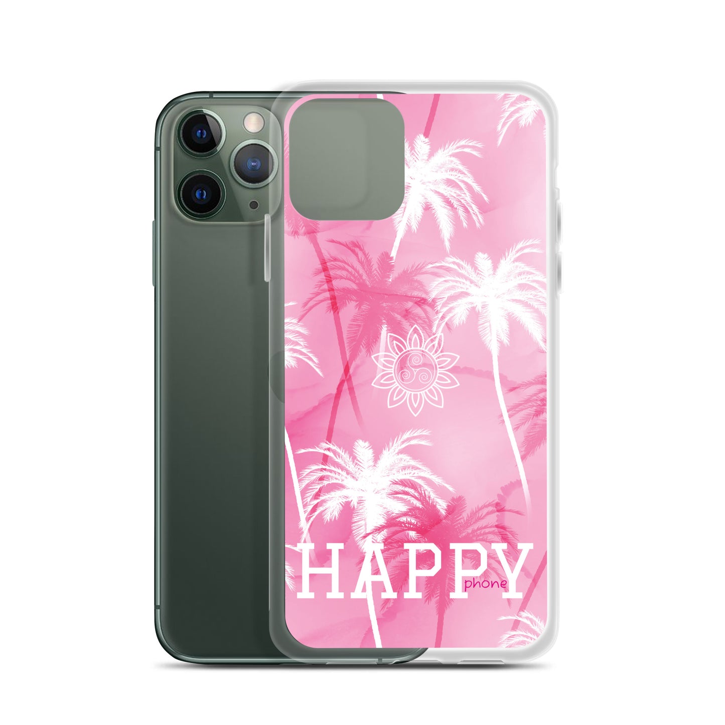 The “Chrystine Pink Palm” HAPPY phone Clear Case for iPhone®