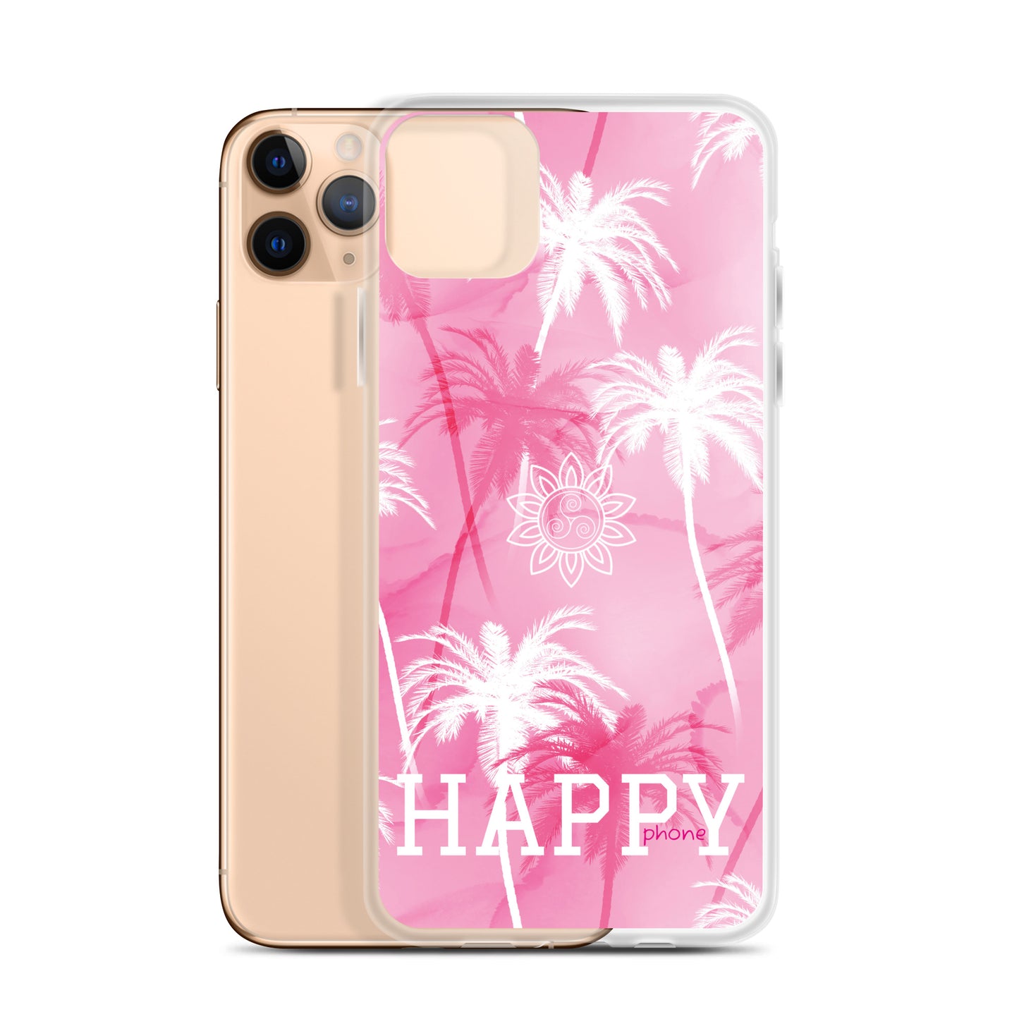 The “Chrystine Pink Palm” HAPPY phone Clear Case for iPhone®