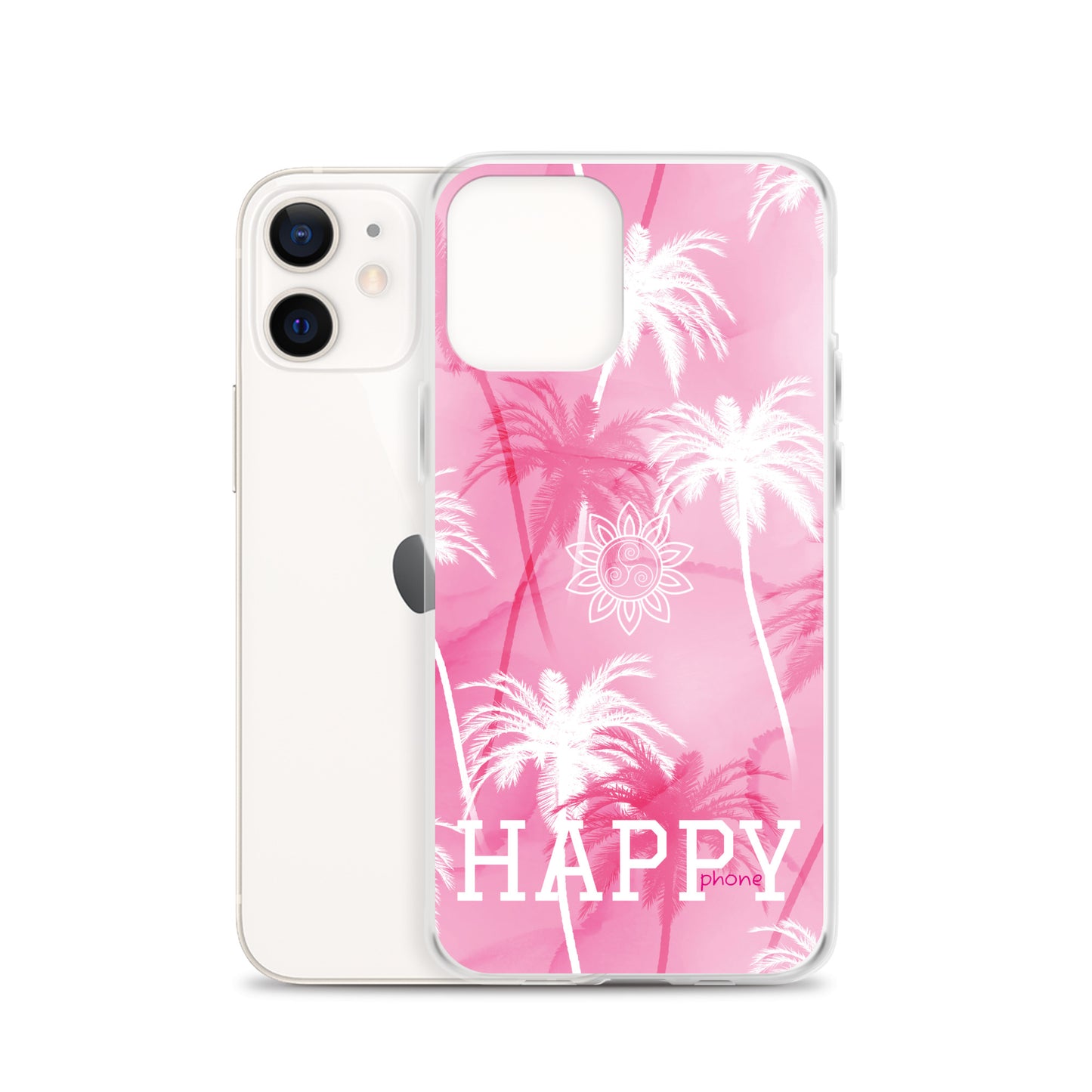 The “Chrystine Pink Palm” HAPPY phone Clear Case for iPhone®