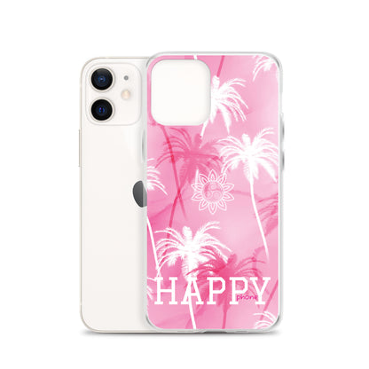 The “Chrystine Pink Palm” HAPPY phone Clear Case for iPhone®