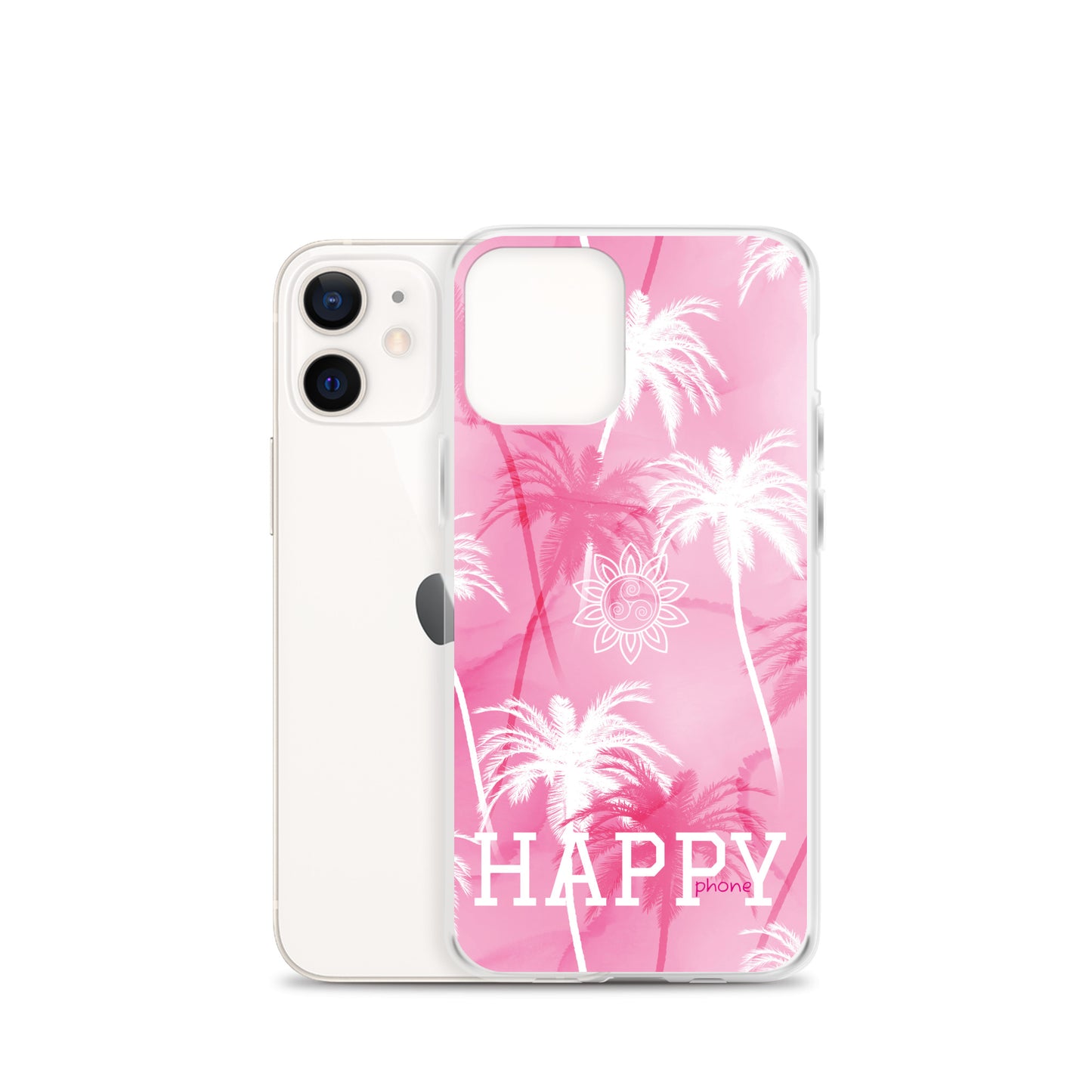 The “Chrystine Pink Palm” HAPPY phone Clear Case for iPhone®