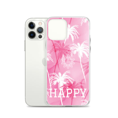 The “Chrystine Pink Palm” HAPPY phone Clear Case for iPhone®