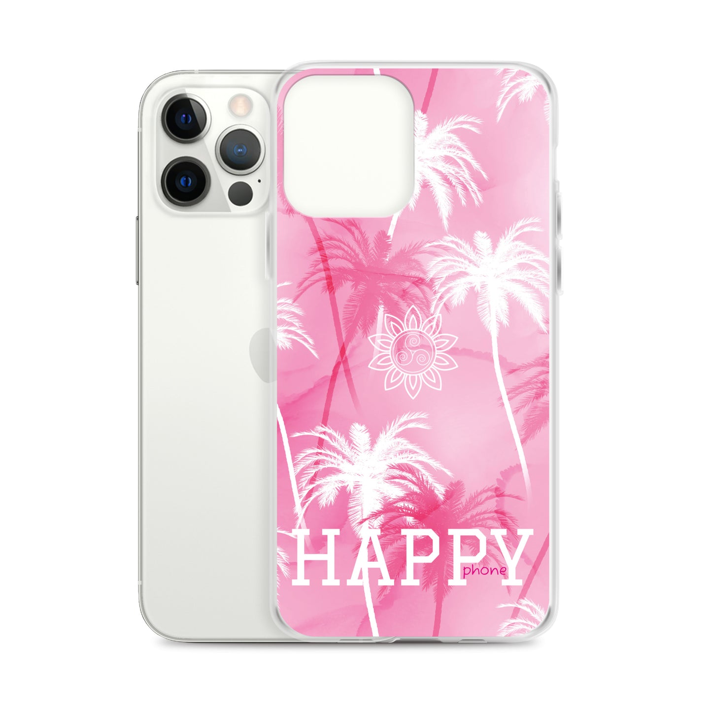 The “Chrystine Pink Palm” HAPPY phone Clear Case for iPhone®