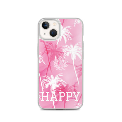 The “Chrystine Pink Palm” HAPPY phone Clear Case for iPhone®