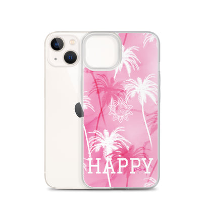 The “Chrystine Pink Palm” HAPPY phone Clear Case for iPhone®