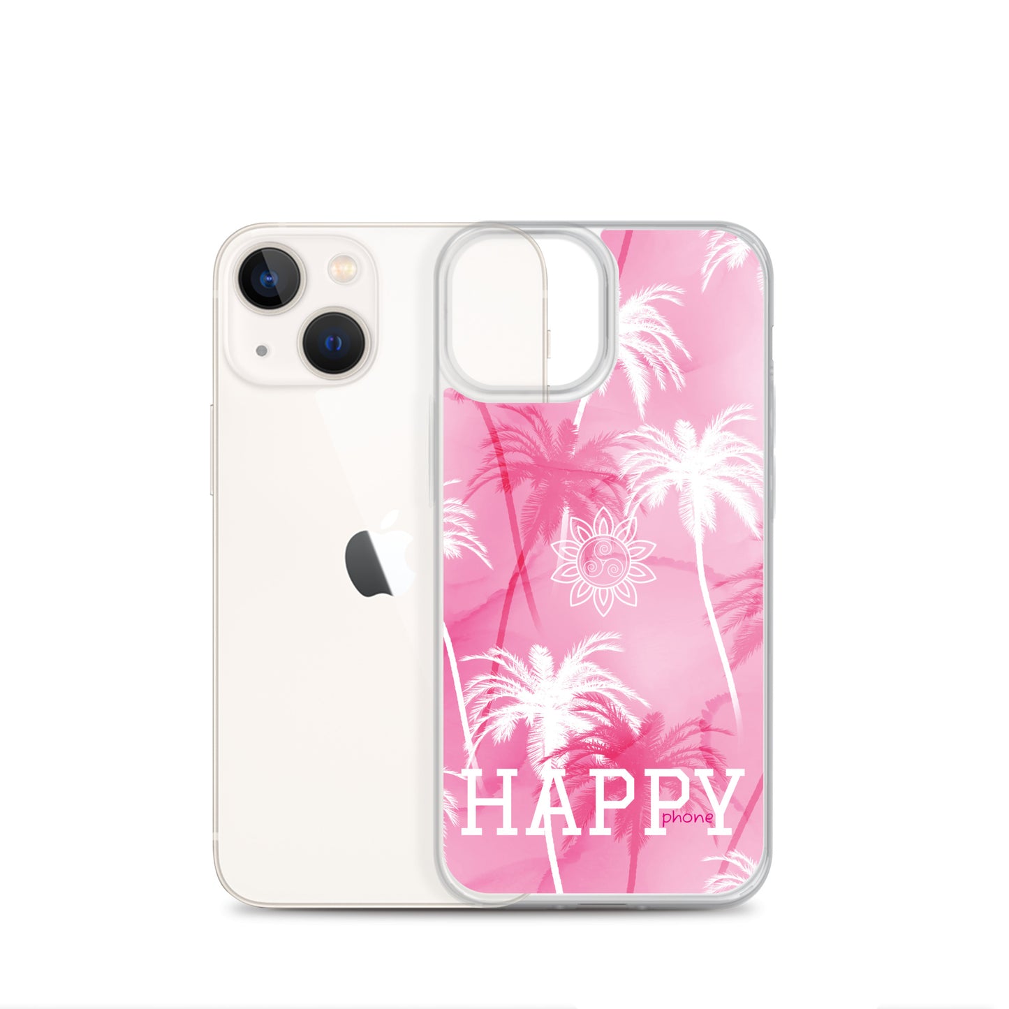 The “Chrystine Pink Palm” HAPPY phone Clear Case for iPhone®