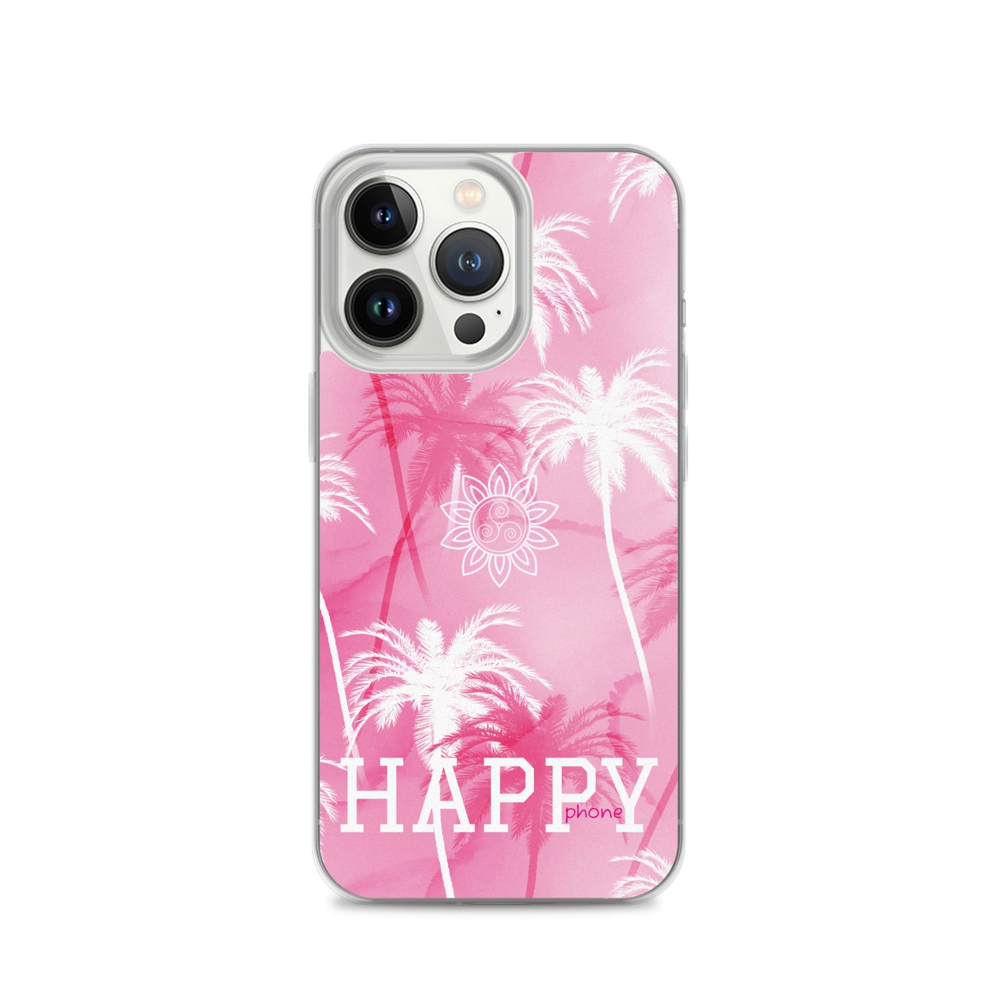 The “Chrystine Pink Palm” HAPPY phone Clear Case for iPhone®