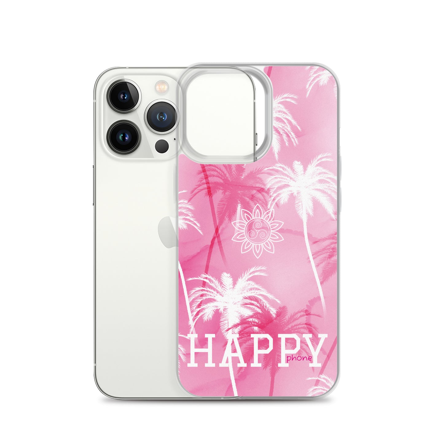 The “Chrystine Pink Palm” HAPPY phone Clear Case for iPhone®