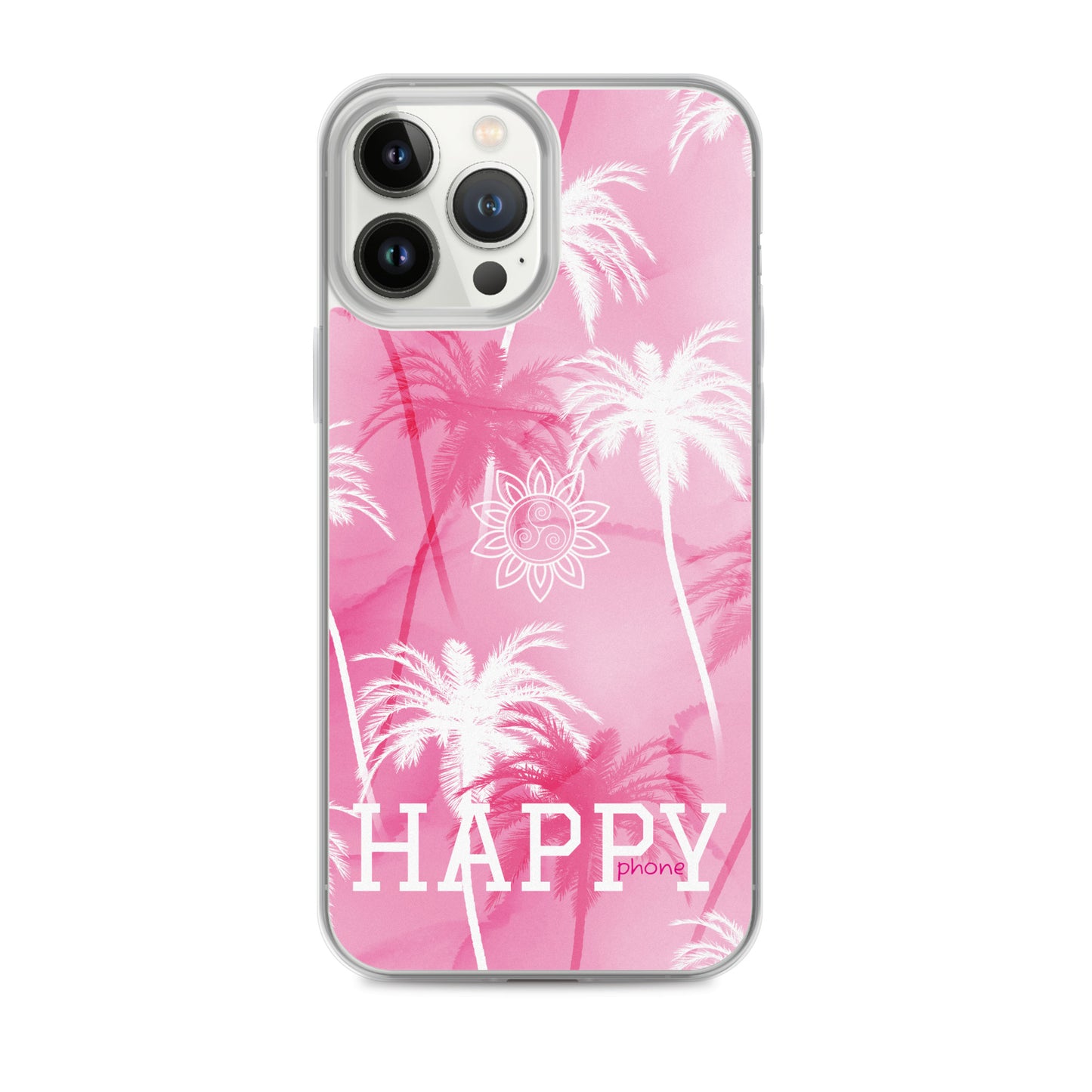 The “Chrystine Pink Palm” HAPPY phone Clear Case for iPhone®