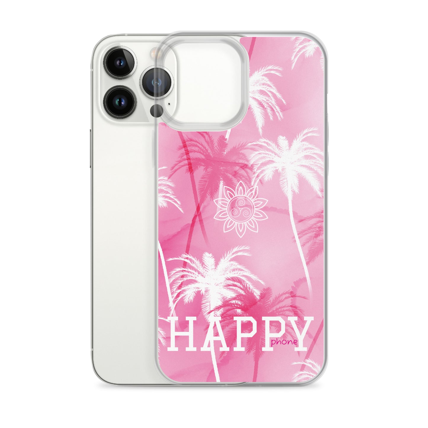 The “Chrystine Pink Palm” HAPPY phone Clear Case for iPhone®