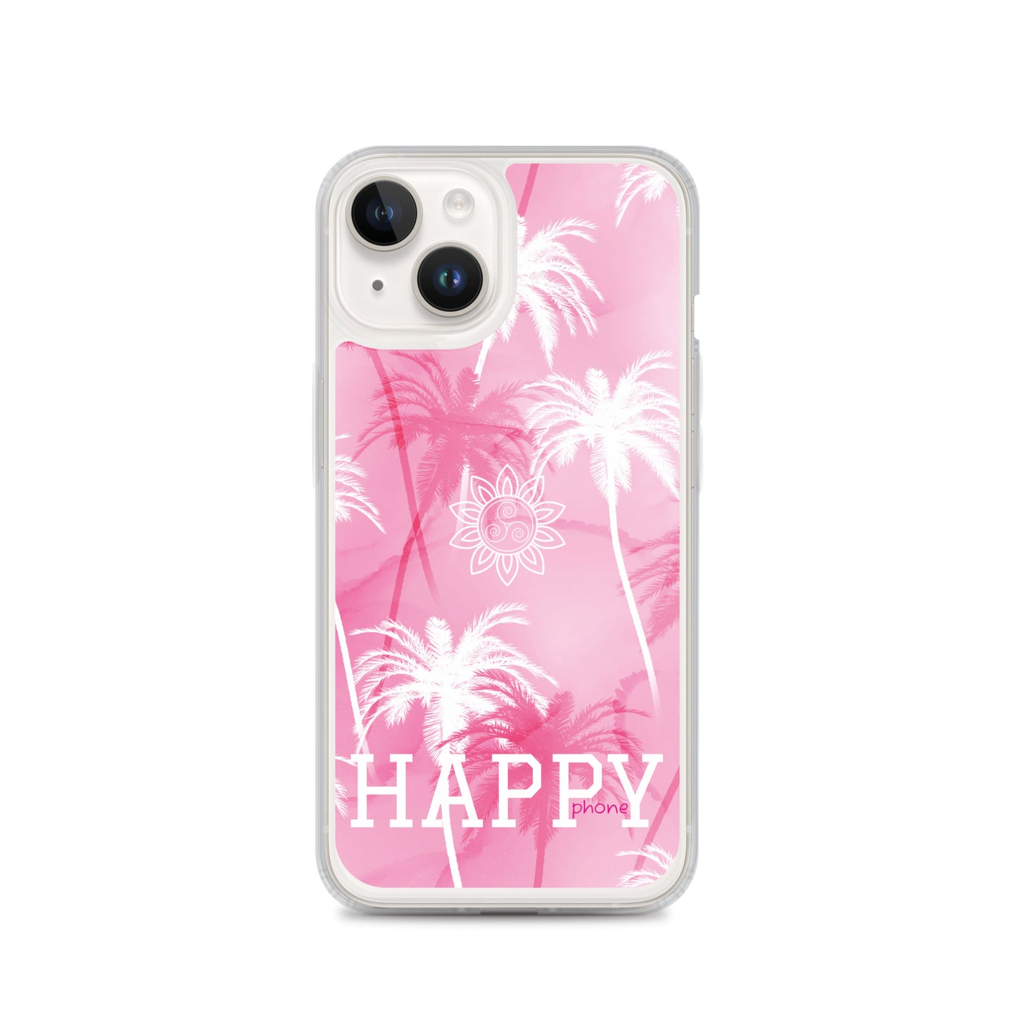 The “Chrystine Pink Palm” HAPPY phone Clear Case for iPhone®