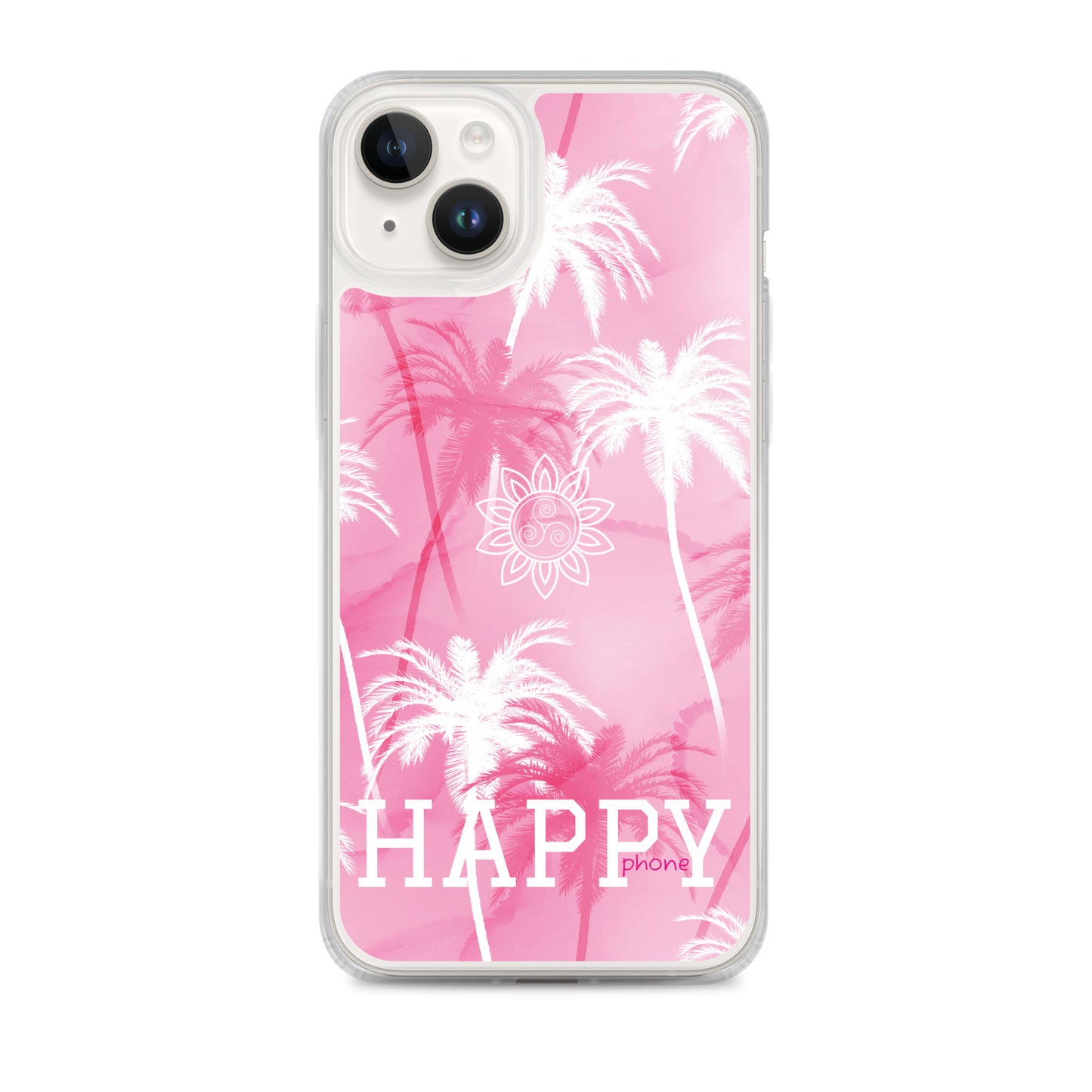 The “Chrystine Pink Palm” HAPPY phone Clear Case for iPhone®