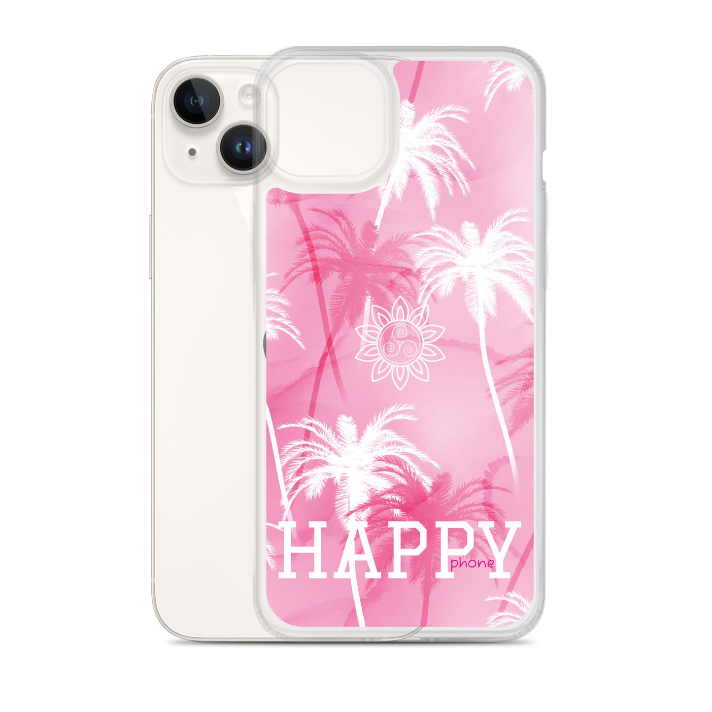 The “Chrystine Pink Palm” HAPPY phone Clear Case for iPhone®