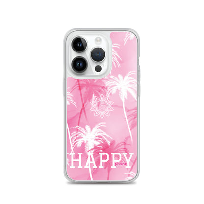 The “Chrystine Pink Palm” HAPPY phone Clear Case for iPhone®