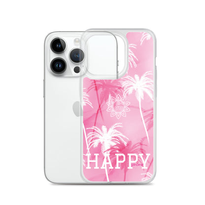 The “Chrystine Pink Palm” HAPPY phone Clear Case for iPhone®