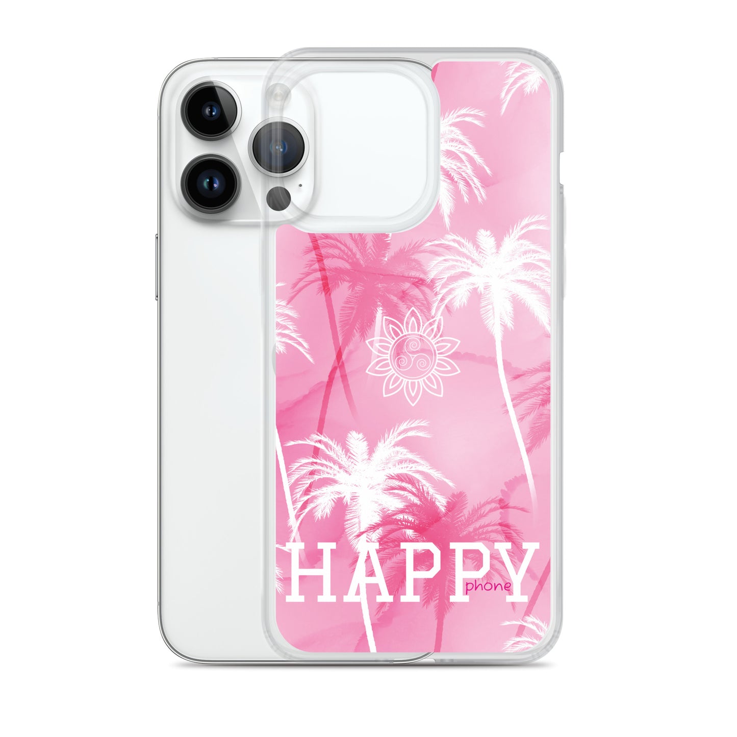 The “Chrystine Pink Palm” HAPPY phone Clear Case for iPhone®