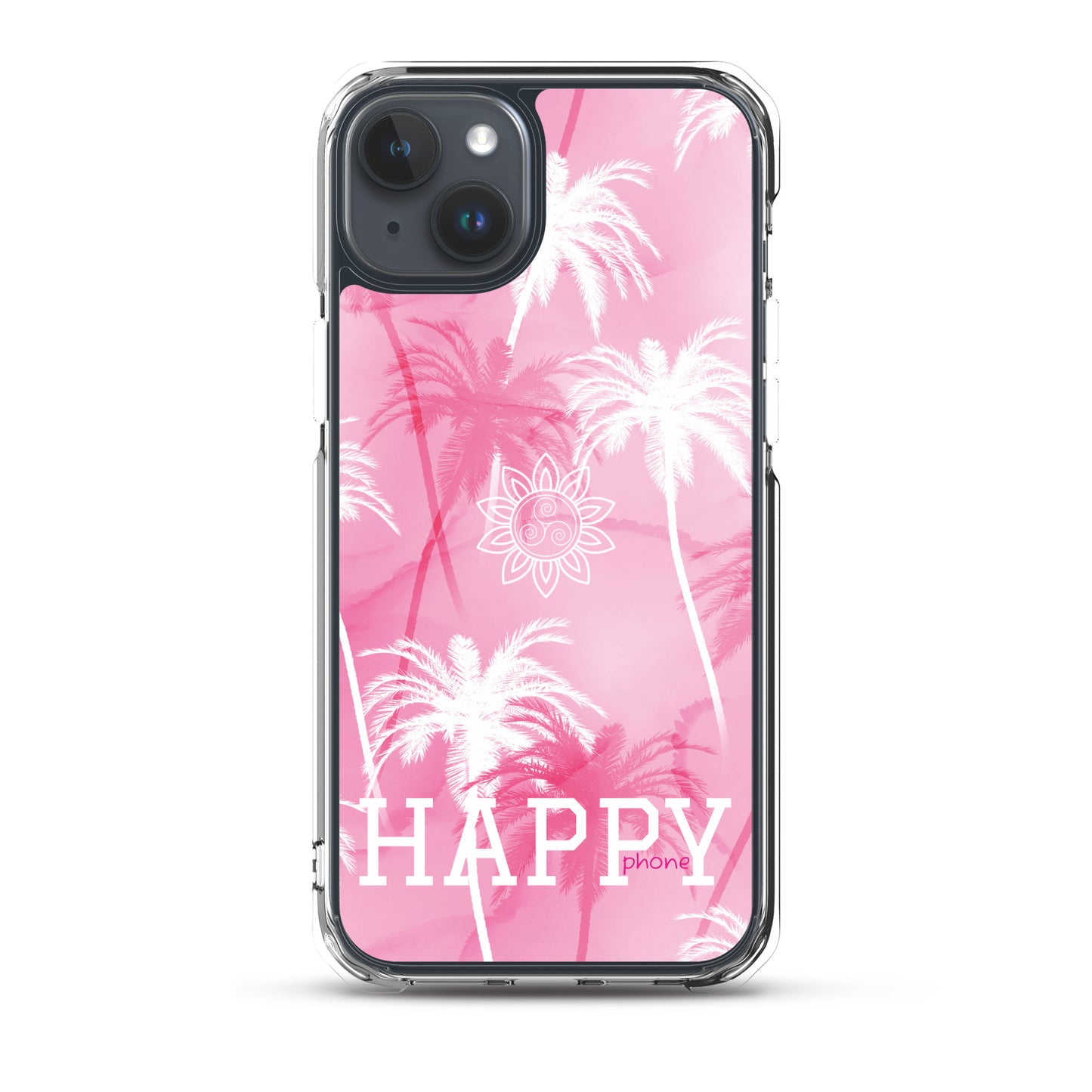 The “Chrystine Pink Palm” HAPPY phone Clear Case for iPhone®