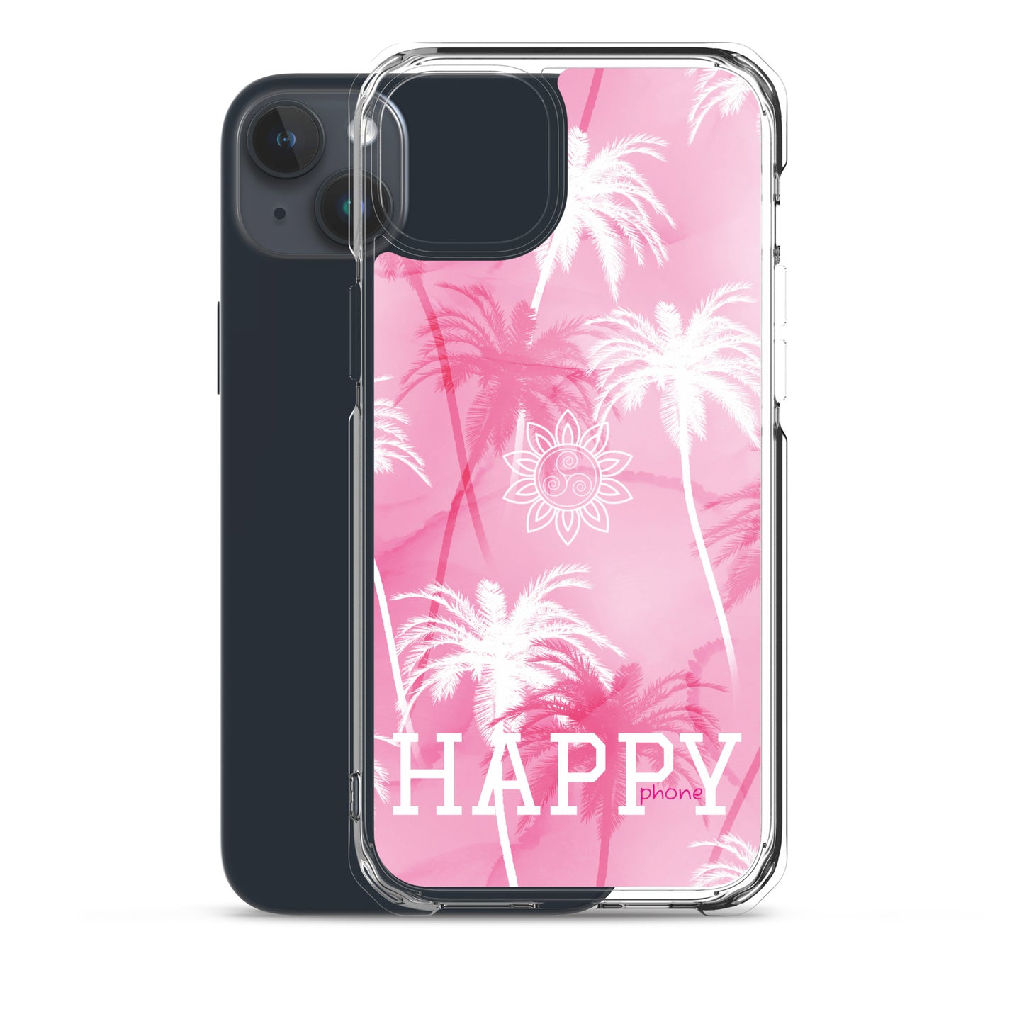 The “Chrystine Pink Palm” HAPPY phone Clear Case for iPhone®