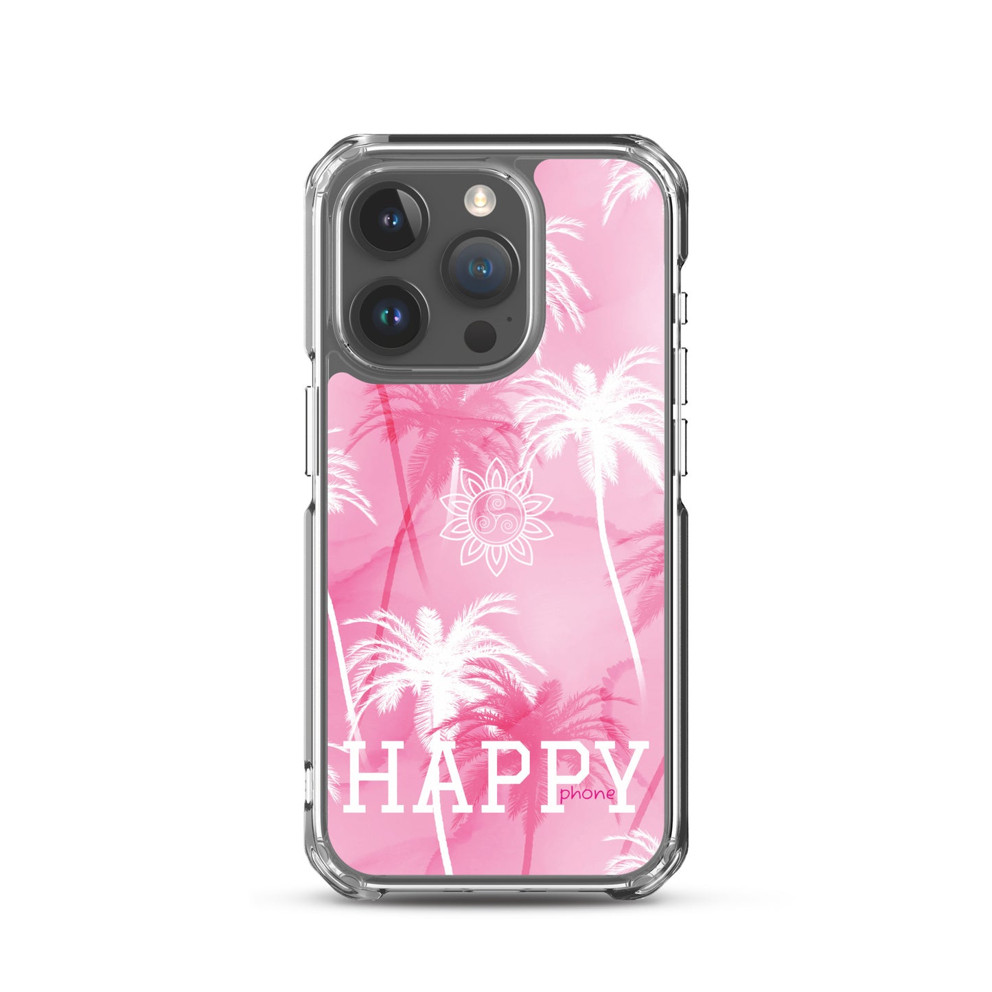 The “Chrystine Pink Palm” HAPPY phone Clear Case for iPhone®