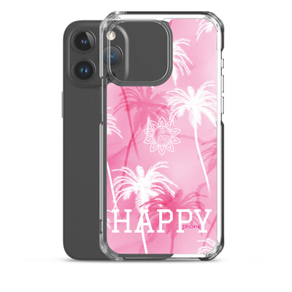 The “Chrystine Pink Palm” HAPPY phone Clear Case for iPhone®