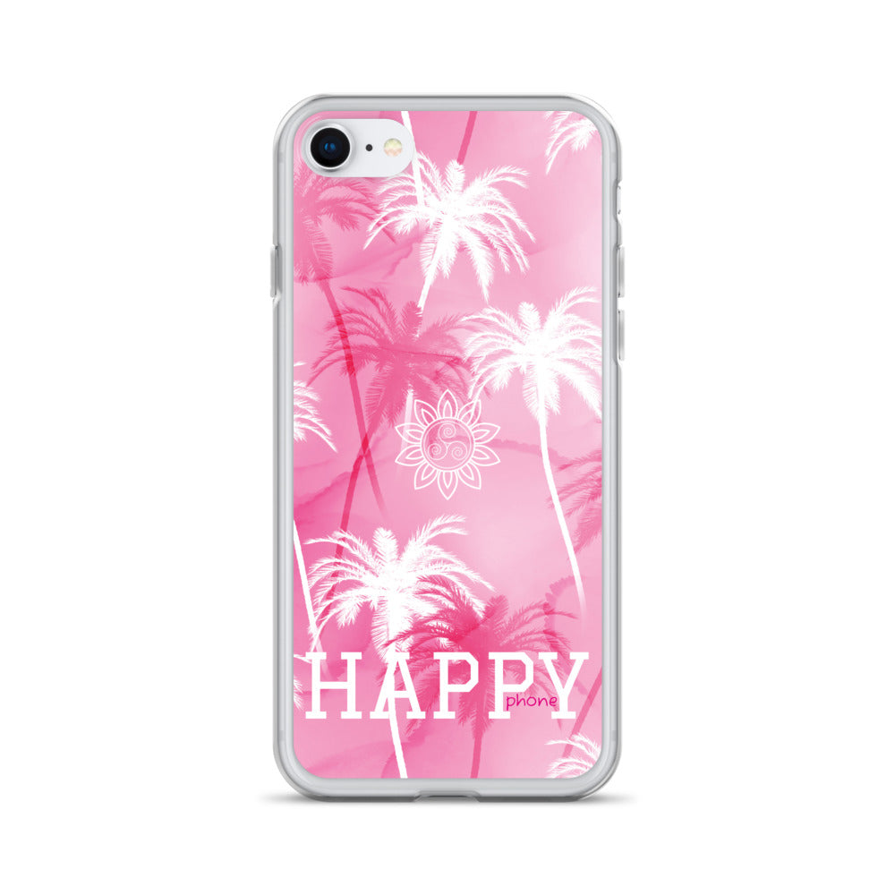 The “Chrystine Pink Palm” HAPPY phone Clear Case for iPhone®