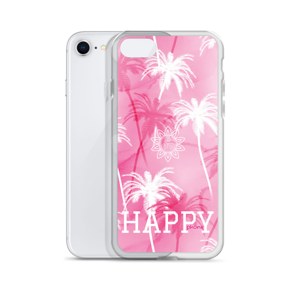 The “Chrystine Pink Palm” HAPPY phone Clear Case for iPhone®