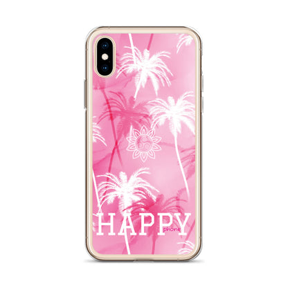 The “Chrystine Pink Palm” HAPPY phone Clear Case for iPhone®