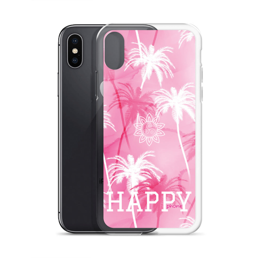 The “Chrystine Pink Palm” HAPPY phone Clear Case for iPhone®