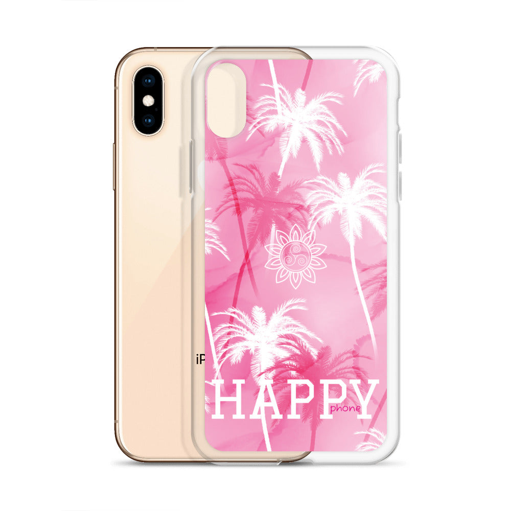 The “Chrystine Pink Palm” HAPPY phone Clear Case for iPhone®